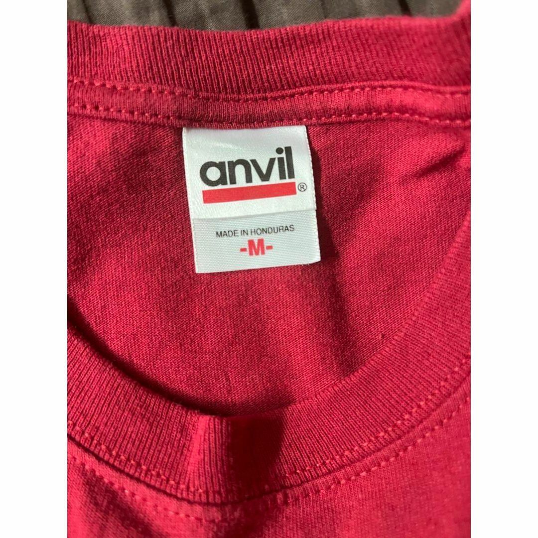 anvil アンビル　プリント　ロンT　赤　コットン メンズのトップス(Tシャツ/カットソー(七分/長袖))の商品写真