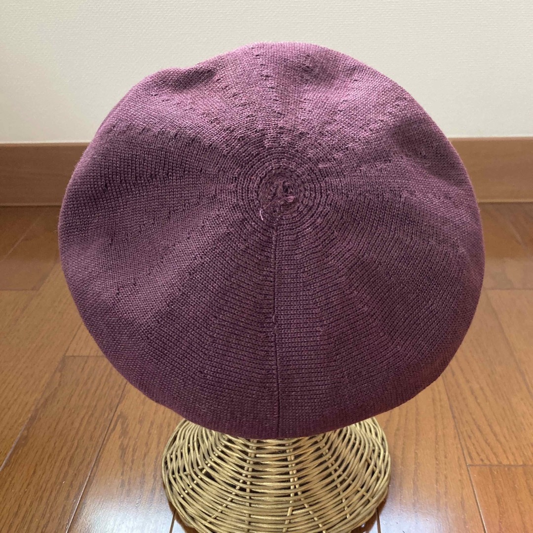 PUB ボルドー ベレー帽 麻 綿 レディースの帽子(ハンチング/ベレー帽)の商品写真