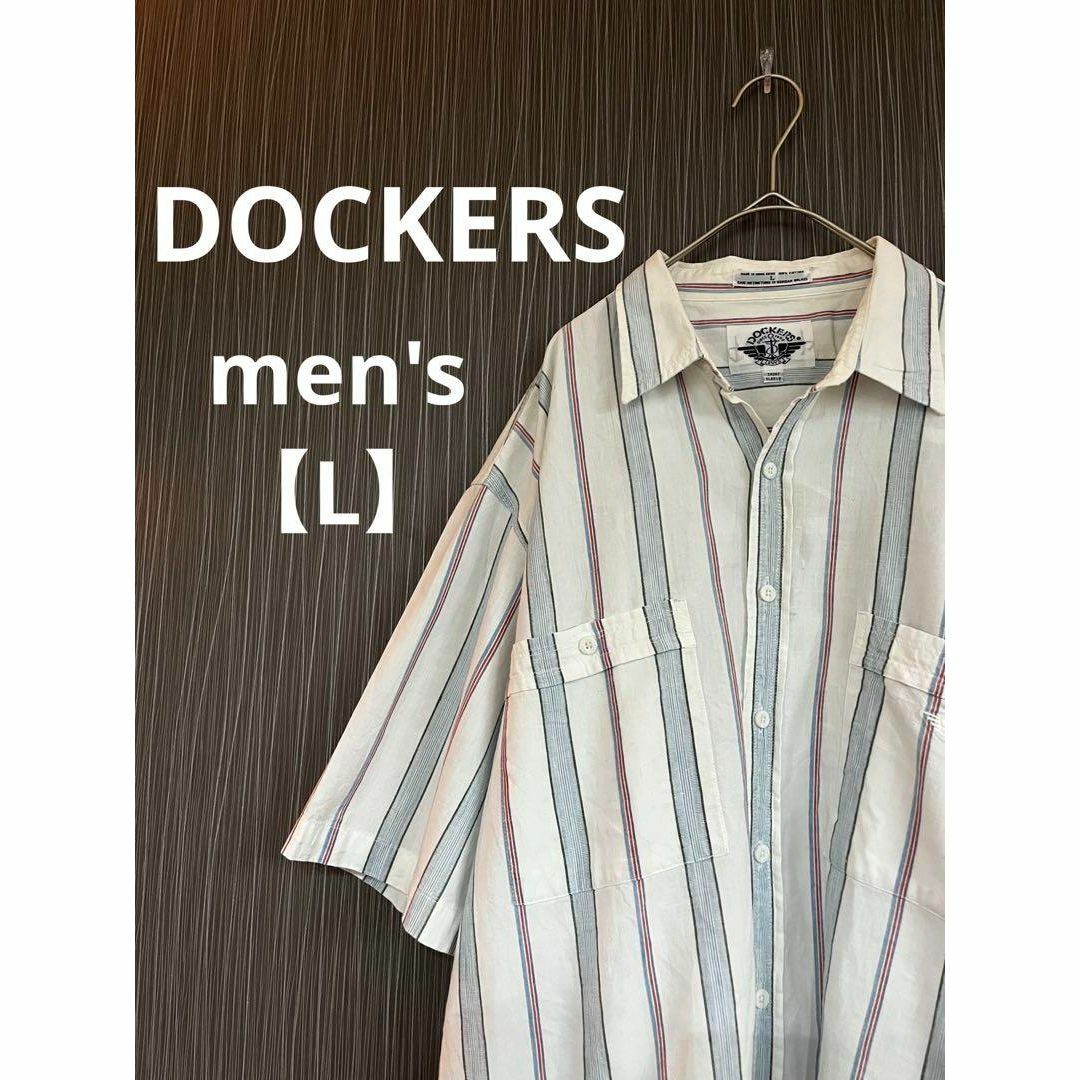 DOCKERS　ドッカーズ　ストライプ　半袖シャツ　ゆるだぼ レディースのトップス(シャツ/ブラウス(半袖/袖なし))の商品写真