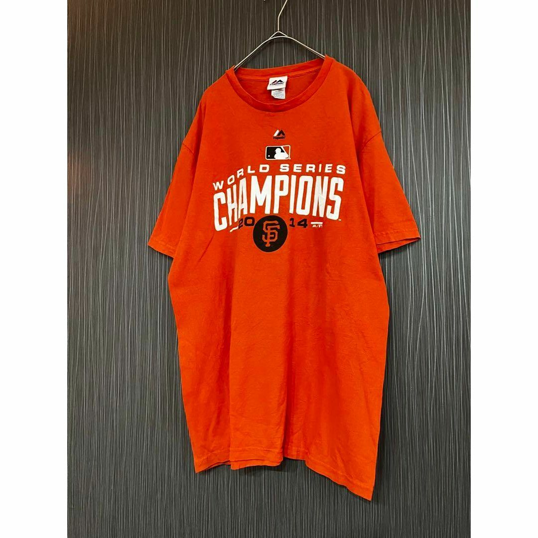 MLB(メジャーリーグベースボール)のマジェスティック　MLB　USA プリントTシャツ　古着男子　コットン１００％ メンズのトップス(Tシャツ/カットソー(半袖/袖なし))の商品写真