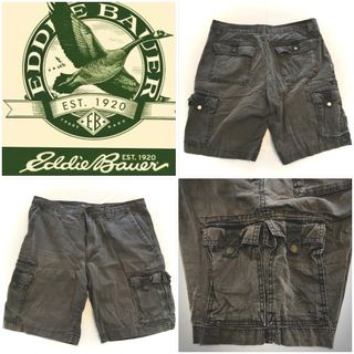 エディーバウアー(Eddie Bauer)のエディーバウアー　メンズカーゴショートパンツ★オールドウォッシュブラック色★34(ワークパンツ/カーゴパンツ)