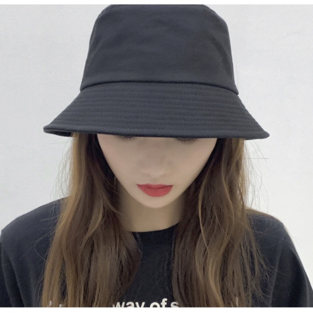 バケットハット 日除け帽子 ブラック 黒 レディース  メンズ  UV レディースの帽子(ハット)の商品写真