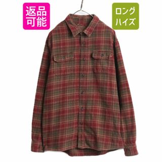 オービス ヘビー フランネル シャツ ジャケット メンズ XL 程/ ORVIS アウトドア コットン 長袖シャツ ネルシャツ ポケット付き チェック(シャツ)