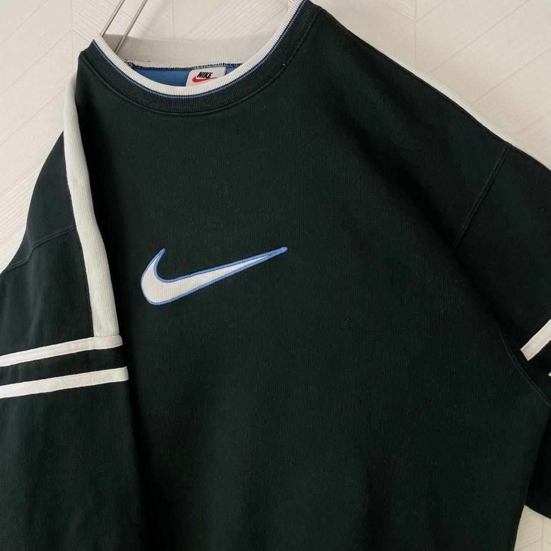 NIKE(ナイキ)の超激レア 90s NIKE スウェット 袖ライン ゴツロゴ 極太アーム ゆるだぼ メンズのトップス(スウェット)の商品写真