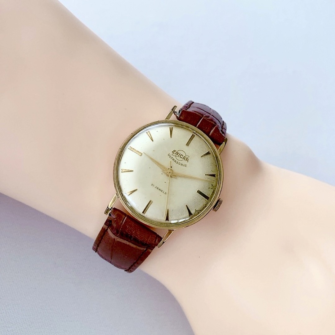 ENICAR エニカ　ULTRASONIC　21石 メンズ手巻き腕時計 稼動品 メンズの時計(腕時計(アナログ))の商品写真