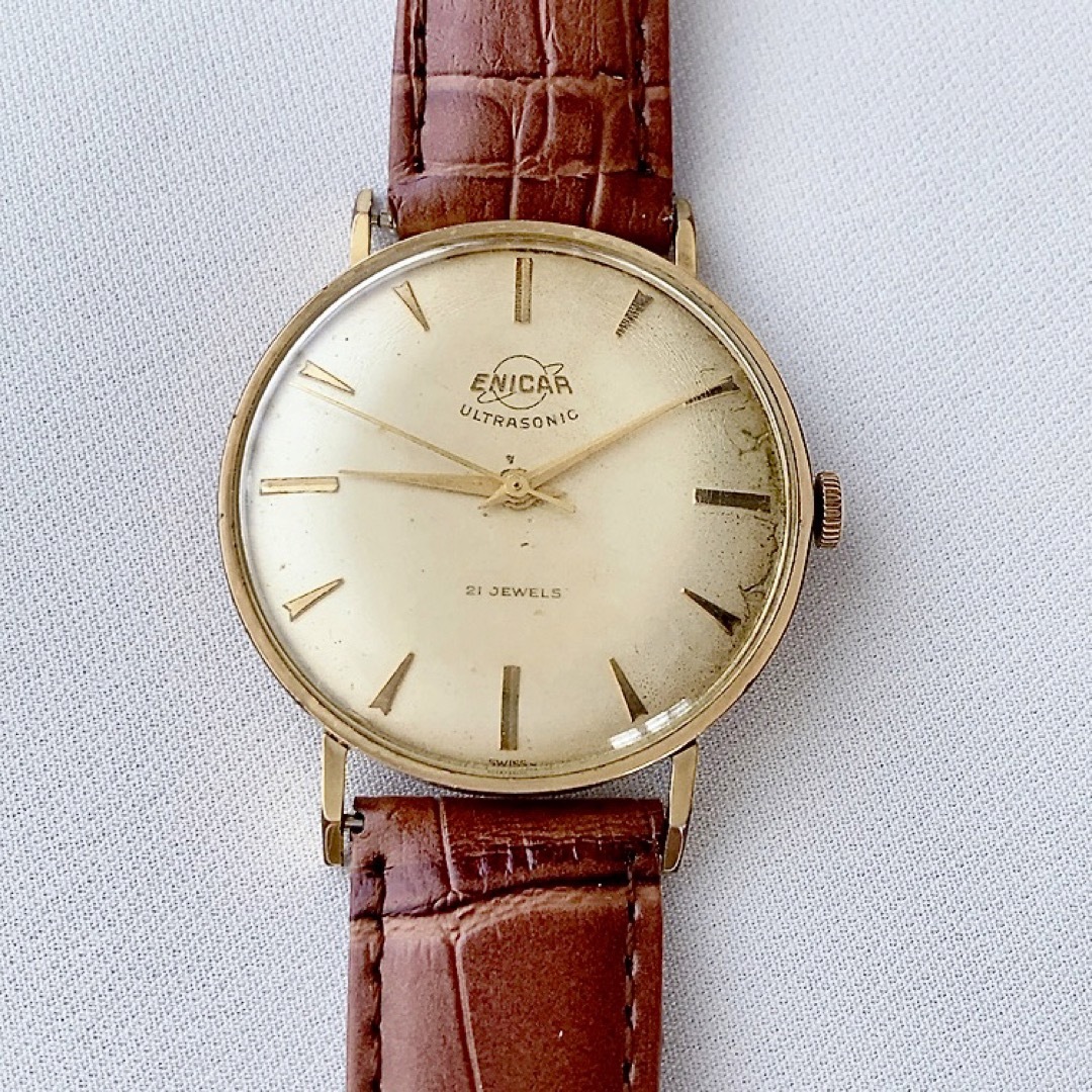 ENICAR エニカ　ULTRASONIC　21石 メンズ手巻き腕時計 稼動品 メンズの時計(腕時計(アナログ))の商品写真