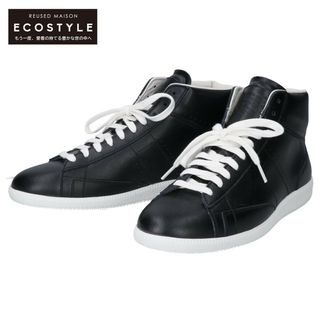 マルタンマルジェラ(Maison Martin Margiela)のメゾンマルジェラ 【美品】17年製 22 S57WS0129 BLACK LEATHER ATHLETIC SHOES ハイカット スニーカー 44(スニーカー)