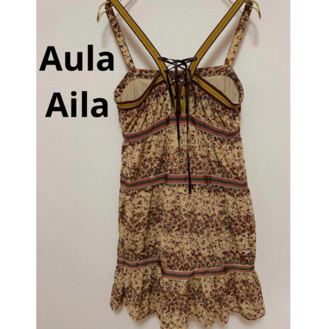 AULA AILA(アウラアイラ)のAula Aila アウラアイラ ワンピース　花柄　総柄　Mサイズ　美品 レディースのワンピース(ミニワンピース)の商品写真