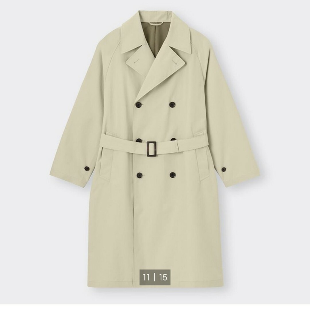 GU(ジーユー)のトレンチコート　コート　ジャケット　アウター　トップス　大きいサイズ　XL メンズのジャケット/アウター(トレンチコート)の商品写真