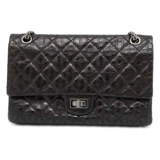 シャネル(CHANEL)のシャネル チェーンショルダーバッグ 2.55 マトラッセ ストライプ レザー ラージ A37587 CHANEL 黒(ショルダーバッグ)