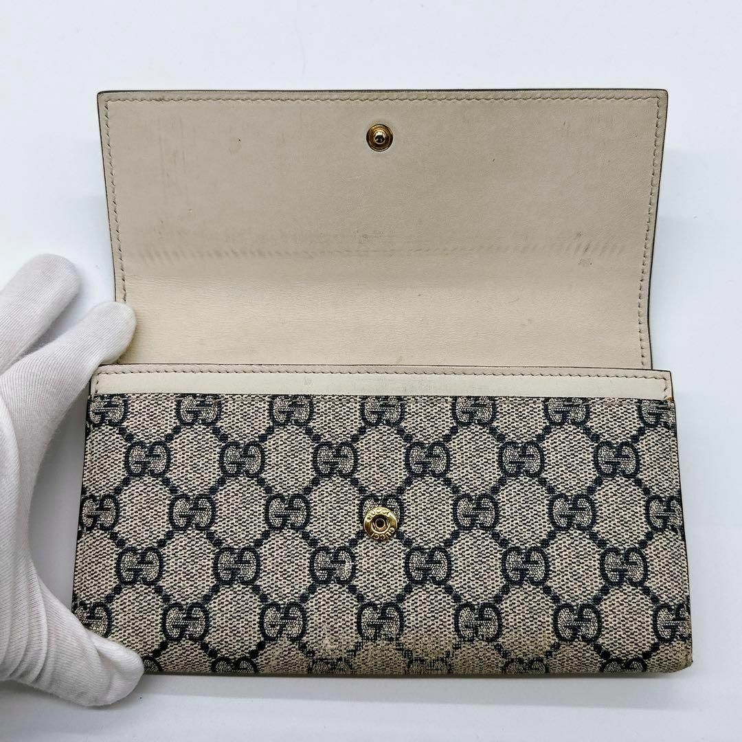 Gucci(グッチ)のグッチ 410100 長財布 GGスプリーム ベージュ×ブラック お買い得 レディースのファッション小物(財布)の商品写真