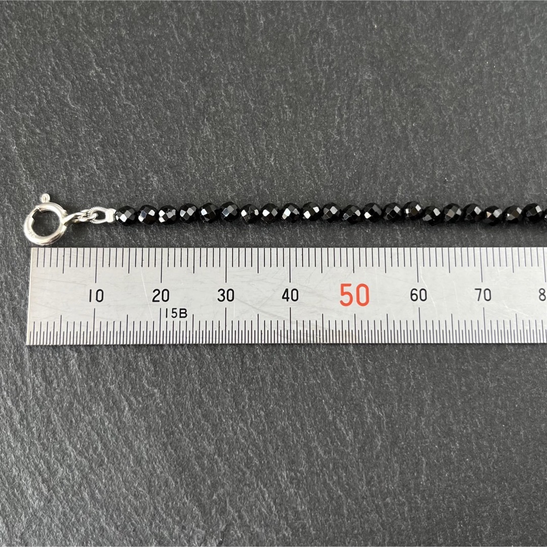 SILVER925 天然ターコイズ&ブラックスピネル /ブレスレット18.5cm メンズのアクセサリー(ブレスレット)の商品写真