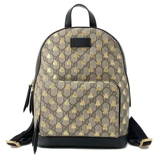 グッチ(Gucci)のグッチ リュック GGスプリーム ビー PVC 427042 GUCCI バッグ バックパック ハチ 蜂 黒(リュック/バックパック)