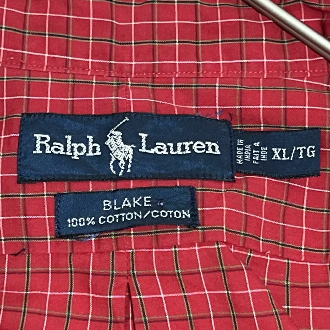 Ralph Lauren(ラルフローレン)のラルフローレン BD長袖シャツ BLAKE ポニー刺繍 チェック レッドa37 メンズのトップス(シャツ)の商品写真