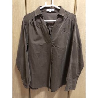 グローブ(grove)のglove グローブ　ブラウン　スキッパーシャツ　サイズL WORLD ワールド(Tシャツ/カットソー(七分/長袖))