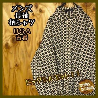 ボタンダウン 柄シャツ 総柄 USA古着 90s ビッグシルエット 花柄(シャツ)