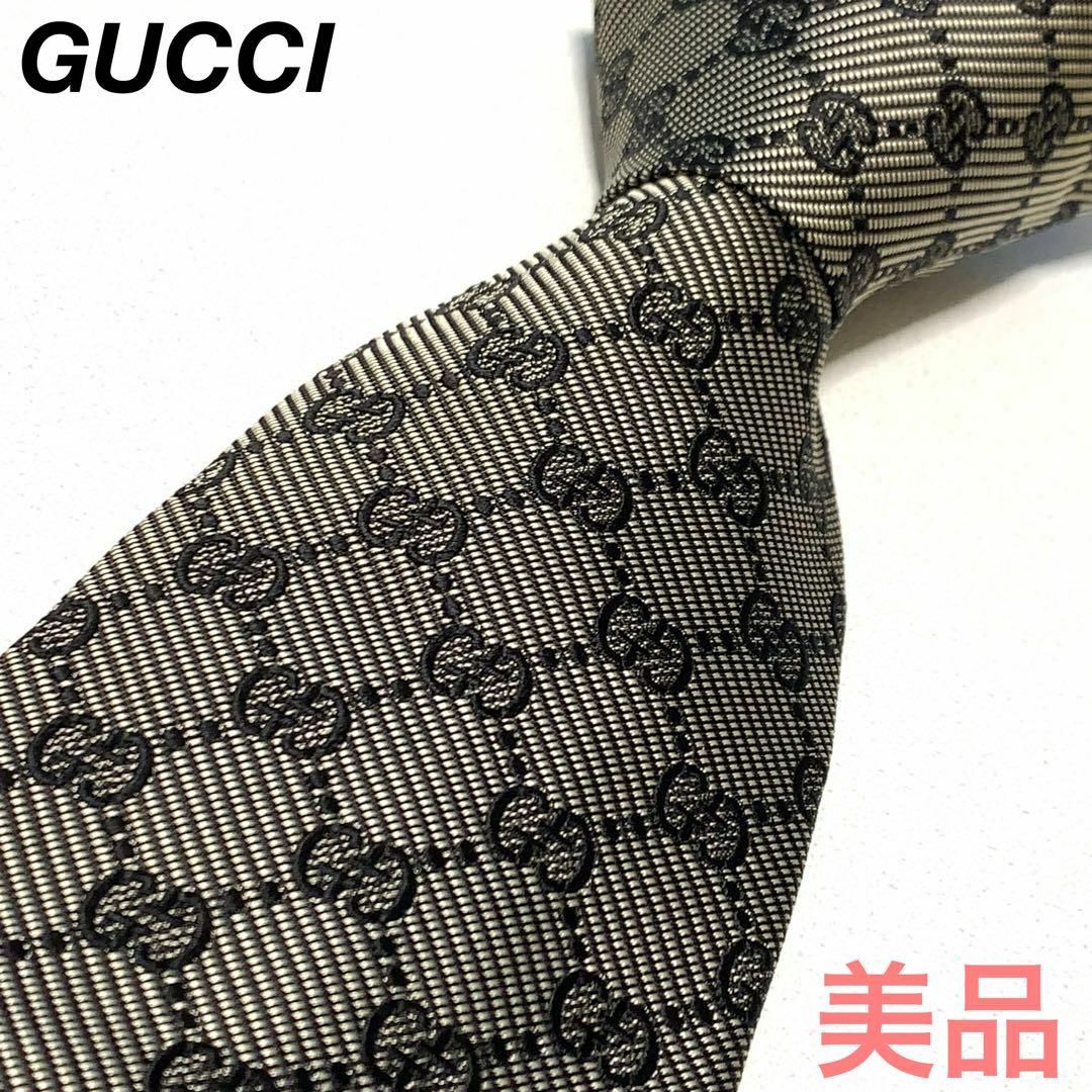 Gucci(グッチ)の☆美品☆GUCCI gg総柄 グレー ネクタイ 0365s60 メンズのファッション小物(ネクタイ)の商品写真