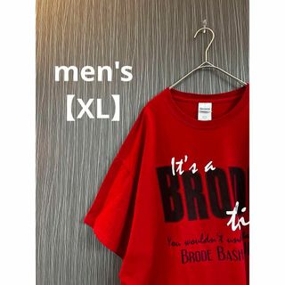 ギルタン(GILDAN)のGILDAN ギルダン　Tシャツ　赤　コットン100%　オーバーサイズ　古着男子(Tシャツ/カットソー(半袖/袖なし))