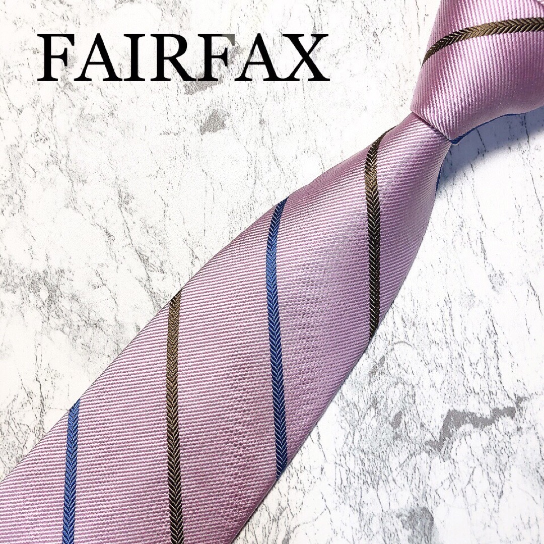 FAIR FAX(フェアファクス)のFAIRFAX ネクタイ　ピンク　ストライプ メンズのファッション小物(ネクタイ)の商品写真