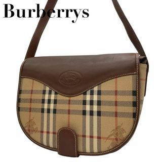 バーバリー(BURBERRY)の良品　バーバリー　Q　ショルダーバッグ　PVC　ノバチェック　シャドーホース　茶(ショルダーバッグ)