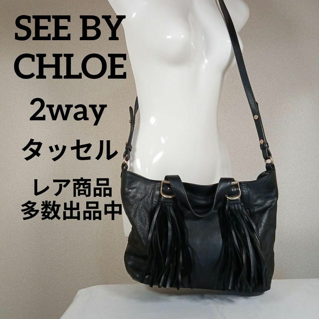 SEE BY CHLOE(シーバイクロエ)のH5美品　シーバイクロエ　ハンドバック　ショルダー　2way　タッセル　レザー レディースのバッグ(ハンドバッグ)の商品写真