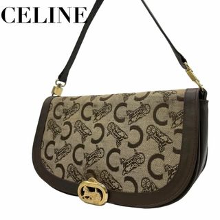 セリーヌ(celine)のCELINE セリーヌ　Q　馬車金具　ショルダーバッグ　Cマカダム　馬車金具　茶(ショルダーバッグ)