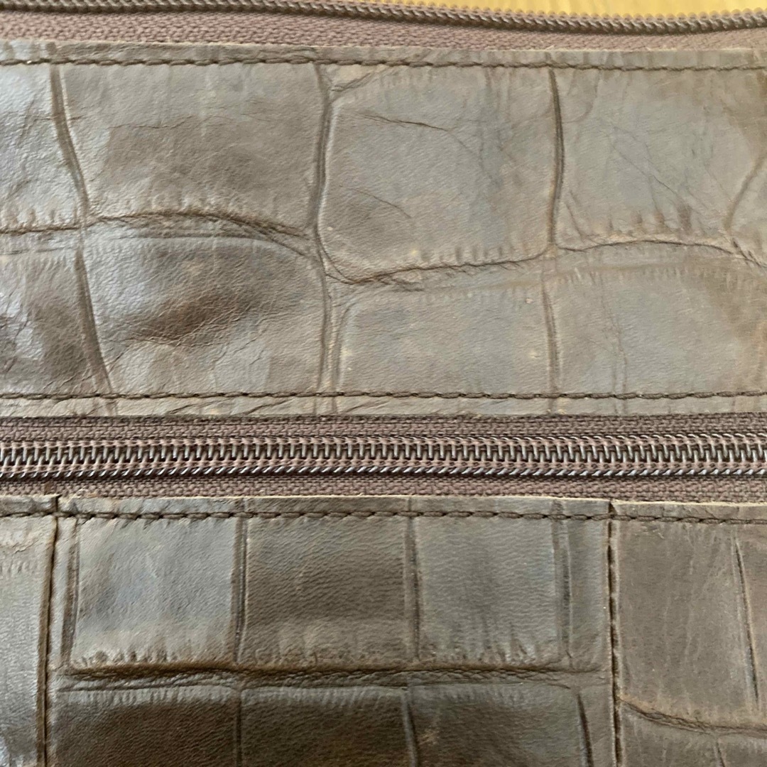 レザー　ブラウン　クロコダイル　ショルダーバッグ レディースのバッグ(ショルダーバッグ)の商品写真