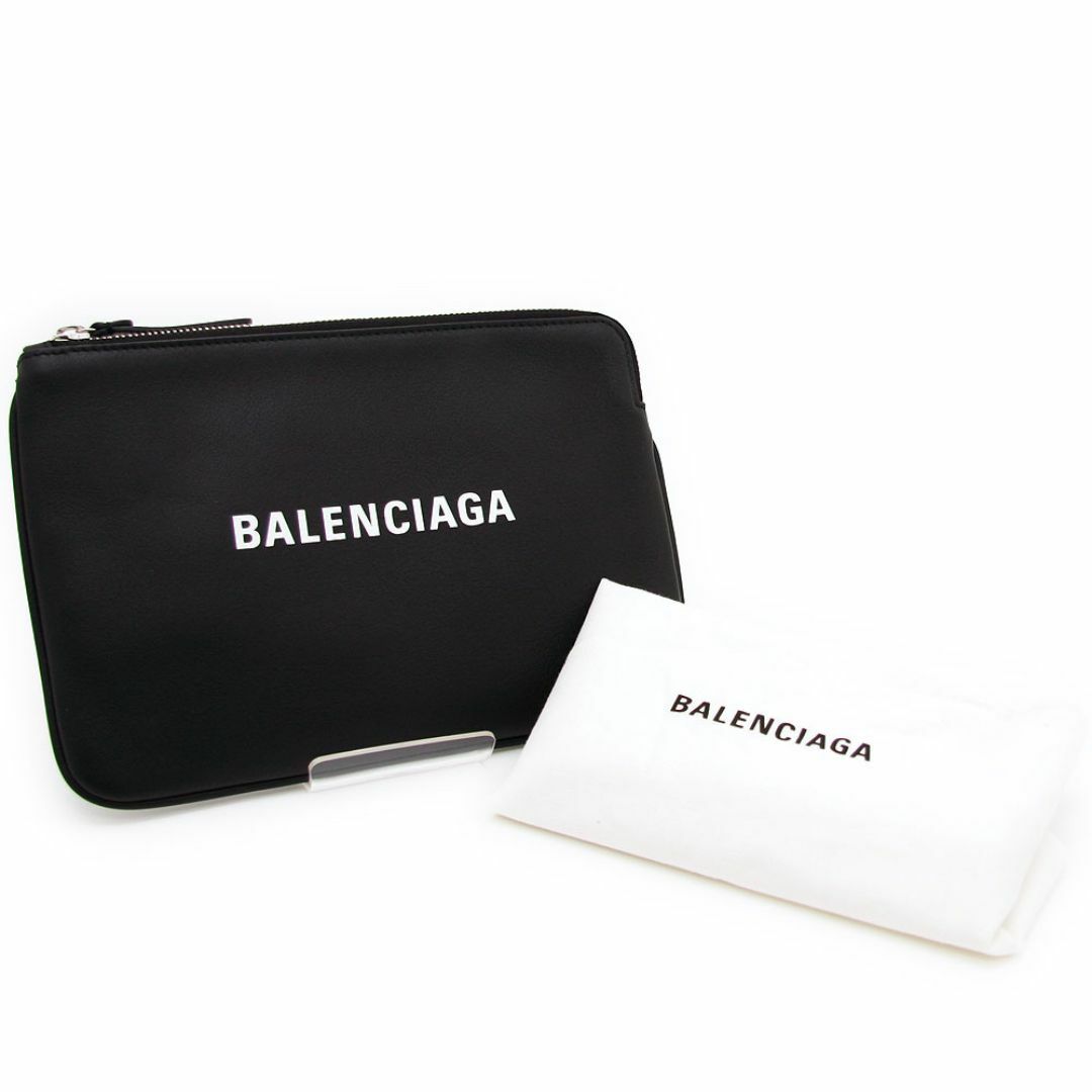 Balenciaga(バレンシアガ)の美品 バレンシアガ ポーチ EVERYDAY エブリデイ M 492465 ブラック BALENCIAGA レザー クラッチバッグ レディースのファッション小物(ポーチ)の商品写真