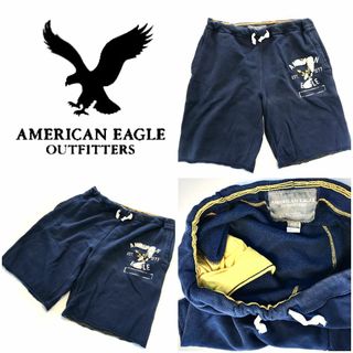 アメリカンイーグル(American Eagle)のアメリカンイーグル メンズ スエットハーフパンツ★ビッグサイズ★ネイビー色(ショートパンツ)