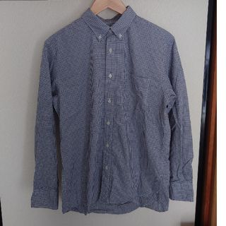 ユニクロ(UNIQLO)のユニクロ　メンズ長袖チェックシャツ　グレーMサイズ(シャツ/ブラウス(長袖/七分))