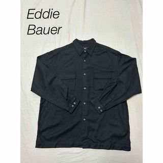 Eddie Bauer - Eddie Bauer エディーバウアー ブラック ウールシャツ XL