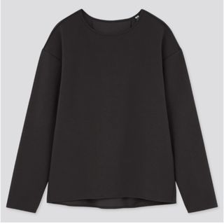 ユニクロ(UNIQLO)のUNIQLO ストレッチ クルーネック カットソー プルオーバー 長袖(Tシャツ(長袖/七分))