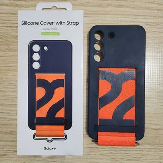 SAMSUNG - Samsung Galaxy S22 シリコンカバー ストラップ付き ネイビー