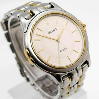 セイコー(SEIKO)の《人気》SEIKO Dolce 腕時計 アイボリー クォーツ メンズ t(腕時計(アナログ))