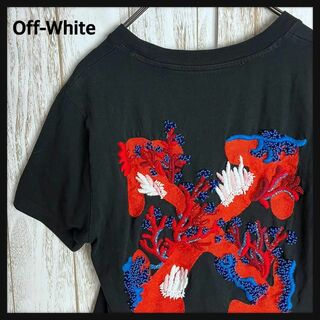 OFF-WHITE - 【希少デザイン】オフホワイト☆クロスアロー 刺繍バックロゴＴシャツ 定番カラー