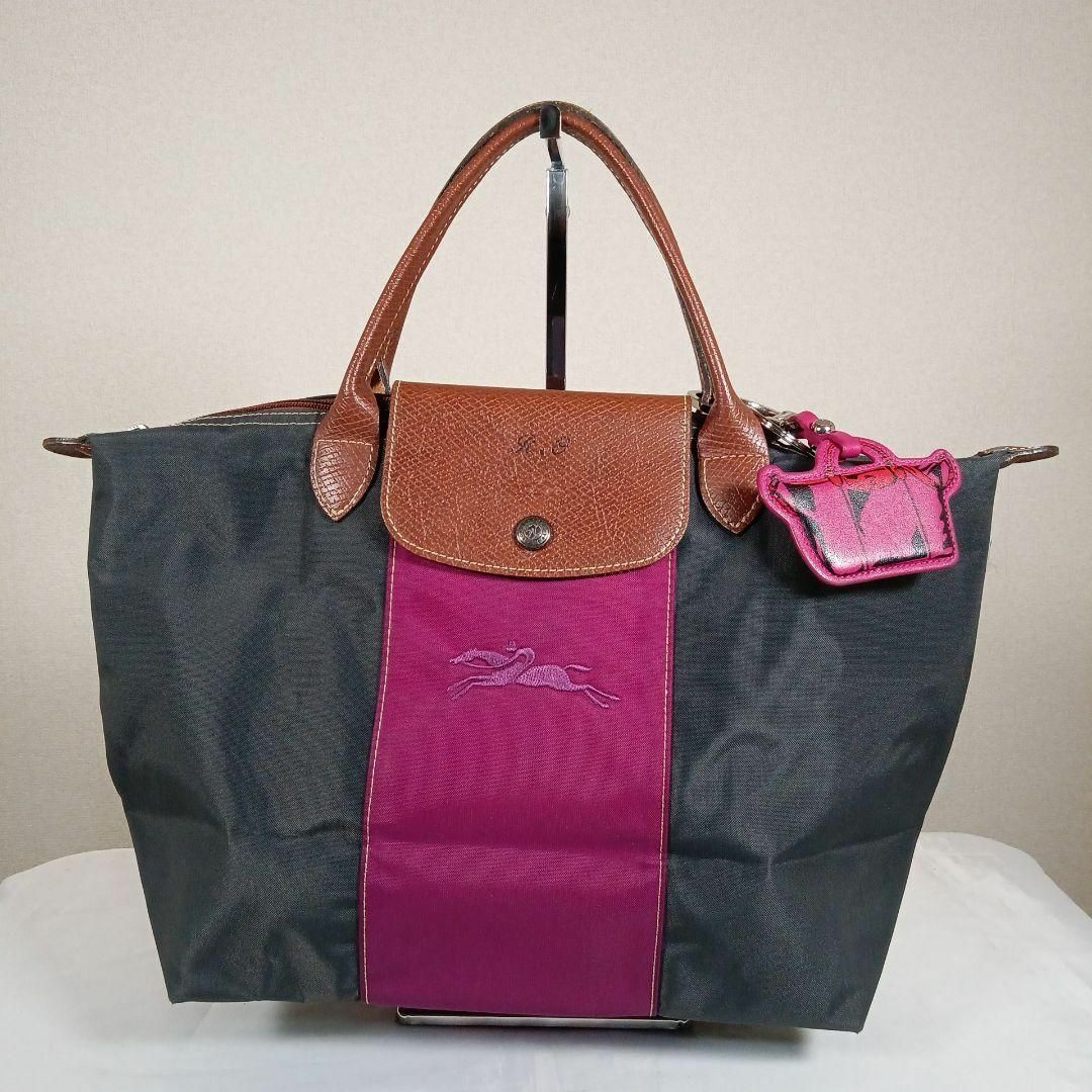 LONGCHAMP(ロンシャン)のH5美品　ロンシャン　プリアージュ　ハンドバッグ　Мサイズ　チャーム付き レディースのバッグ(ハンドバッグ)の商品写真