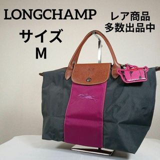 ロンシャン(LONGCHAMP)のH5美品　ロンシャン　プリアージュ　ハンドバッグ　Мサイズ　チャーム付き(ハンドバッグ)