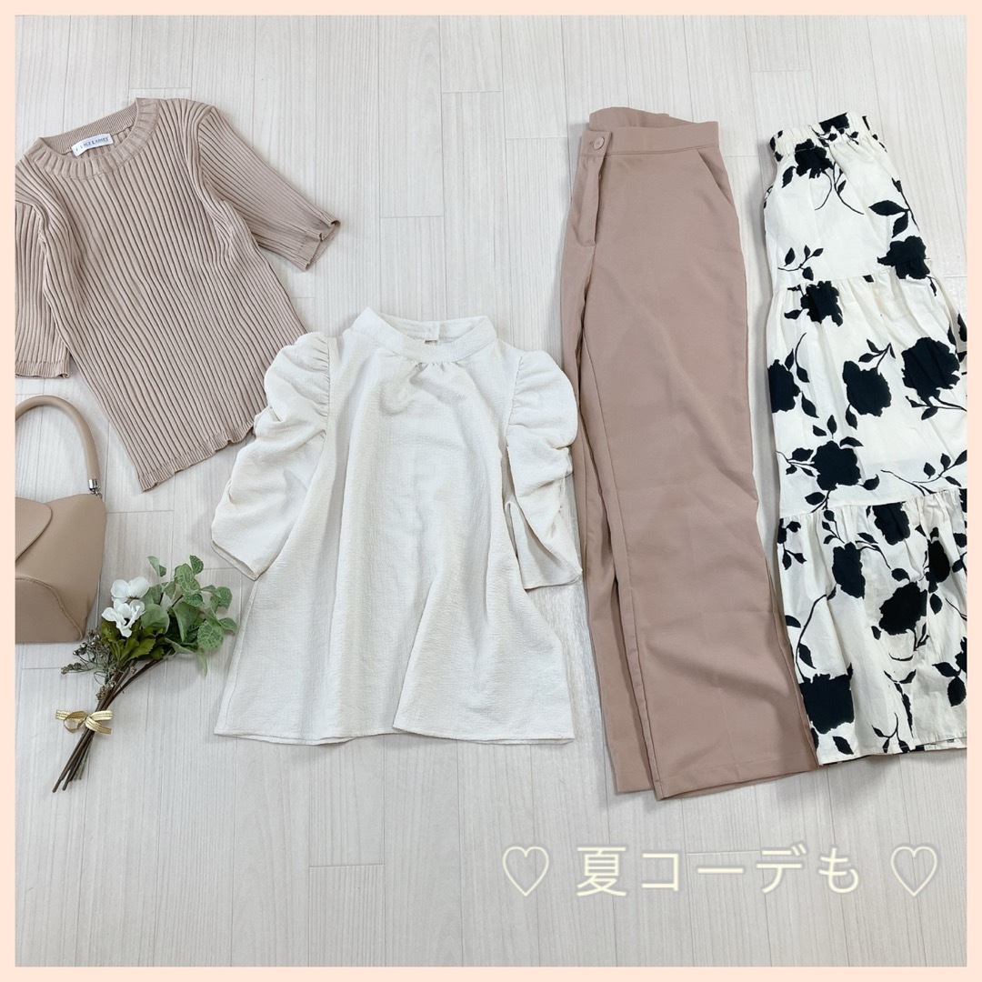 Aa3 ピンクベージュ♡フェミカジコーデ♡Mサイズ春夏♡レディース服まとめ売り レディースのレディース その他(セット/コーデ)の商品写真