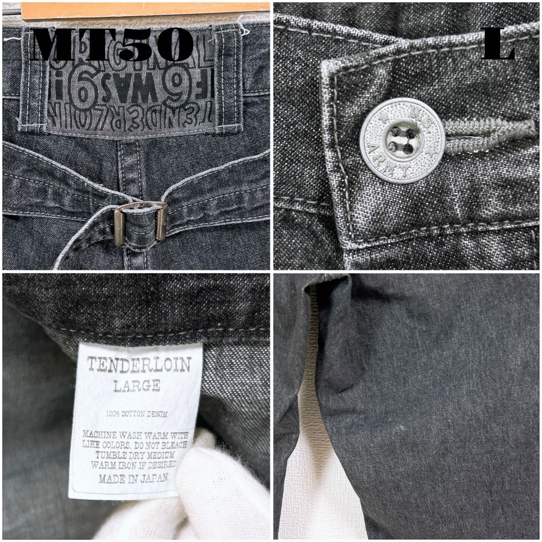 TENDERLOIN(テンダーロイン)の希少品！ TENDERLOIN DENIM デニム トラウザーズ ブラック黒 L メンズのパンツ(デニム/ジーンズ)の商品写真