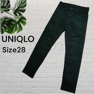 ユニクロ(UNIQLO)のUNIQLOユニクロ　ストレッチセルビッジスリ厶フィットジーンズ　黒　28(デニム/ジーンズ)