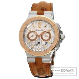 ブルガリ(BVLGARI)のBVLGARI DGP42SGCH ディアゴノ カリブロ303 腕時計 SS オーストリッチ K18PG メンズ(腕時計(アナログ))