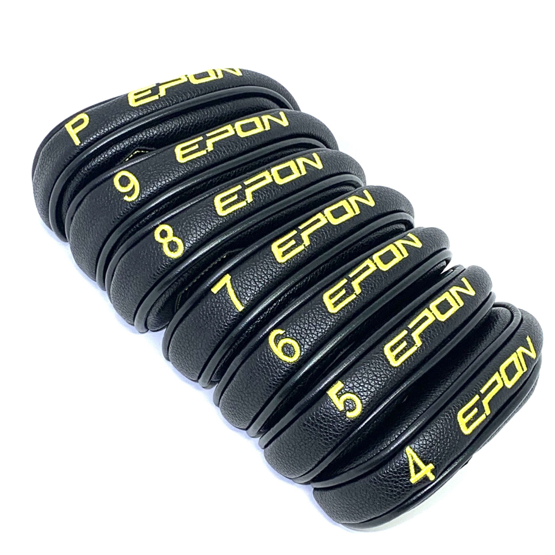 新品☆EPON☆アイアンカバー 厚手7枚 ブラック×イエロー 開閉 新品☆EPON☆アイアンカバー 厚手7枚 ブラック×イエロー 開閉