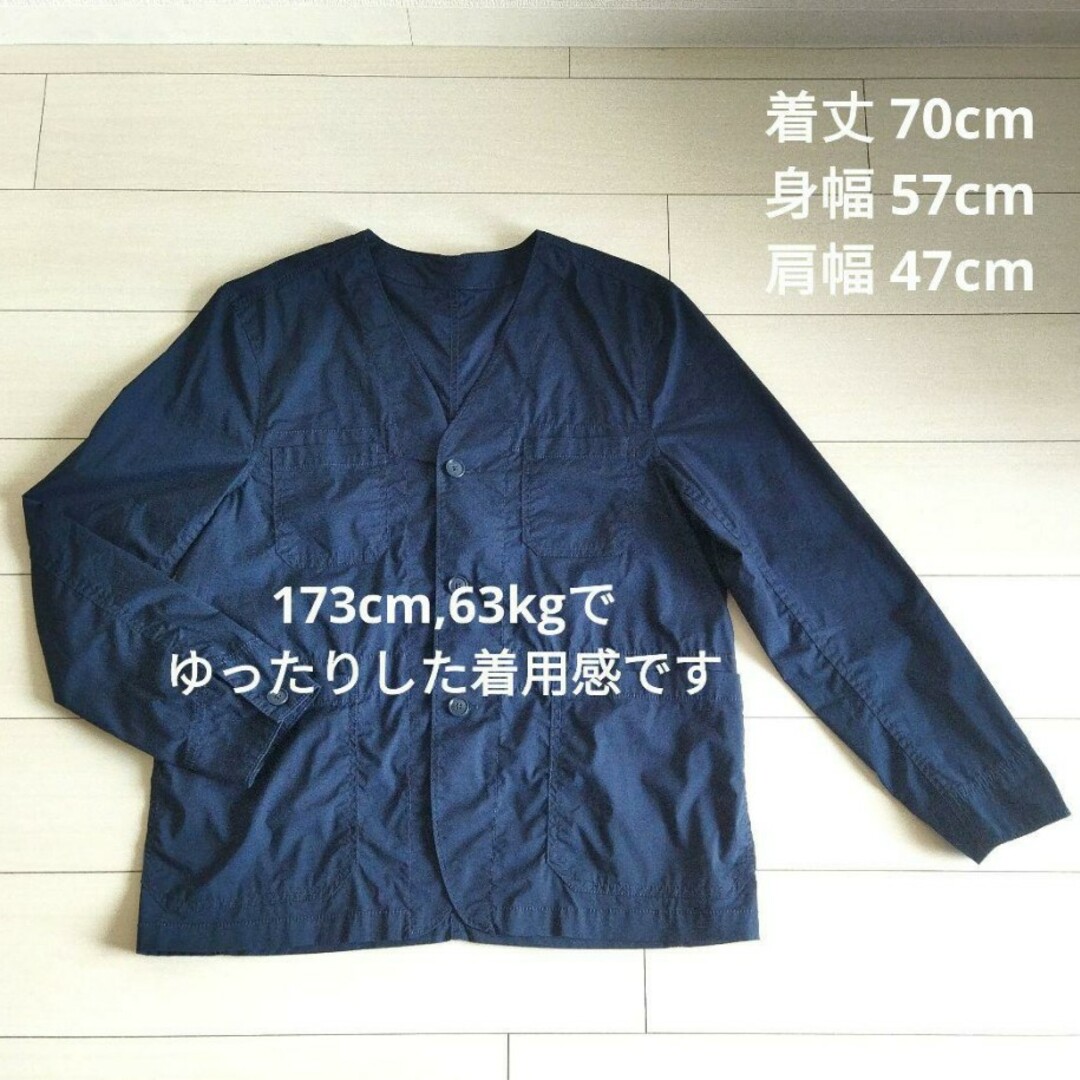 THE SHOP TK(ザショップティーケー)のTHE SHOP TK ノーカラー ジャケット ネイビー メンズXL 春アウター メンズのジャケット/アウター(ノーカラージャケット)の商品写真