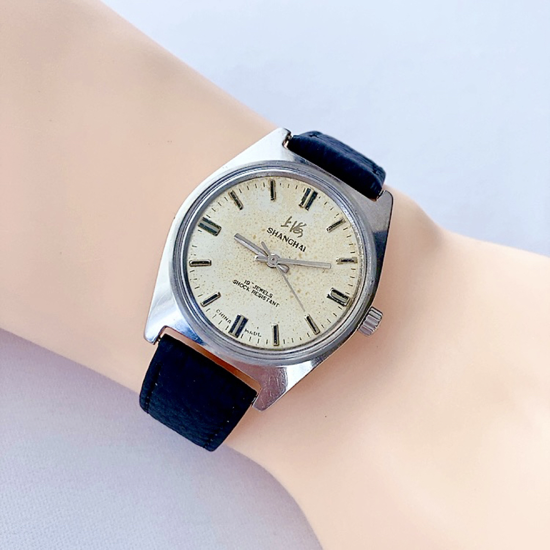 SHANGHAI  上海　19石　メンズ手巻き腕時計　稼動品　ベルト未使用 ① メンズの時計(腕時計(アナログ))の商品写真