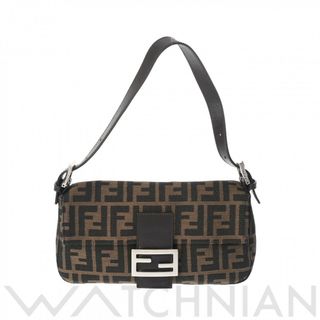 FENDI - 中古 フェンディ FENDI レディース ショルダーバッグ ブラウン /シルバー金具 キャンバス /レザー