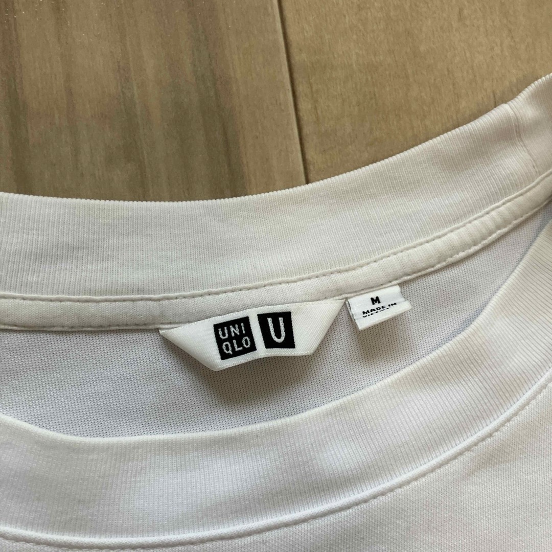 UNIQLO(ユニクロ)のTシャツ カットソー トップス エアリズム 白 ホワイト メンズ サイズM メンズのトップス(Tシャツ/カットソー(半袖/袖なし))の商品写真