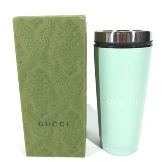 グッチ(Gucci)のグッチ GUCCI ロゴ 非売品 ウォーターボトル 水筒 コップ カップ タンブラー SS ライトブルー系 未使用(タンブラー)