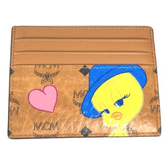 エムシーエム(MCM)のエムシーエム MCM Looney Tunesコラボ 名刺入れ パスケース トゥイーティー ヴィセトス カードケース レザー ブラウン 未使用(パスケース/IDカードホルダー)