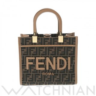 フェンディ(FENDI)の未使用 フェンディ FENDI 8BH394 レディース ハンドバッグ ブラウン/ベージュ /ゴールド金具 ジャガードファブリック/レザー(ハンドバッグ)