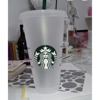 スターバックス(Starbucks)のスターバックス ホワイト プラスチック カップ ストロー 蓋 1個(グラス/カップ)